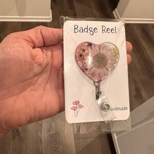 Pink Floral Badge Reel
